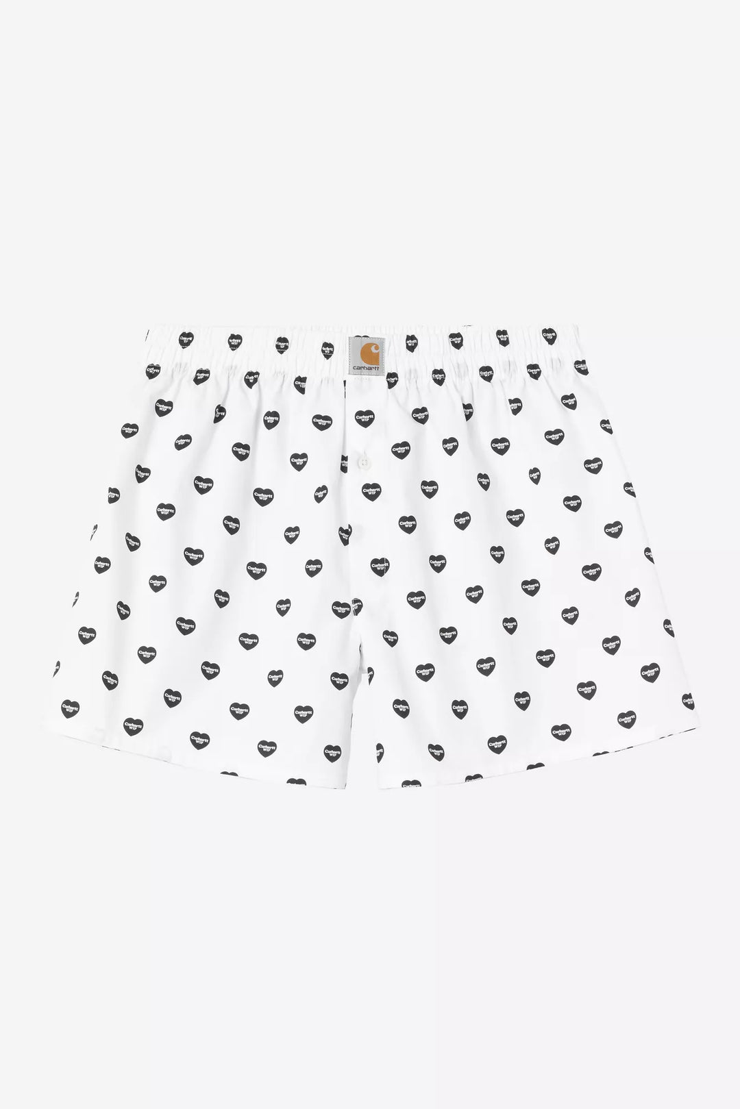Cotton Boxer Heart Print, White / Black - The Road 1380