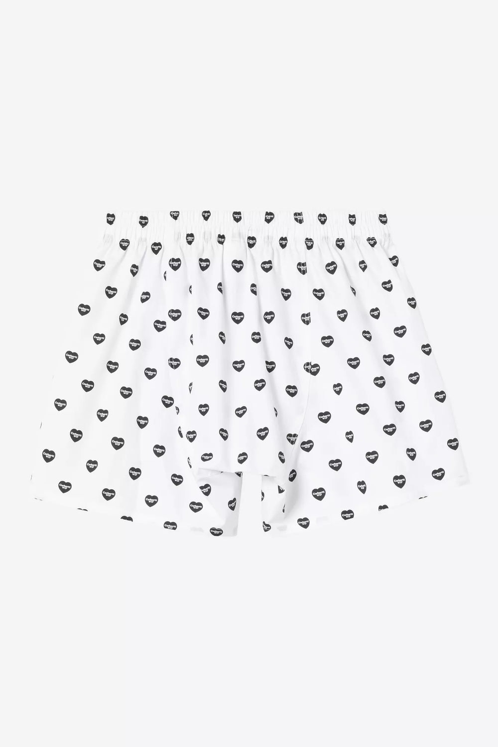 Cotton Boxer Heart Print, White / Black - The Road 1380