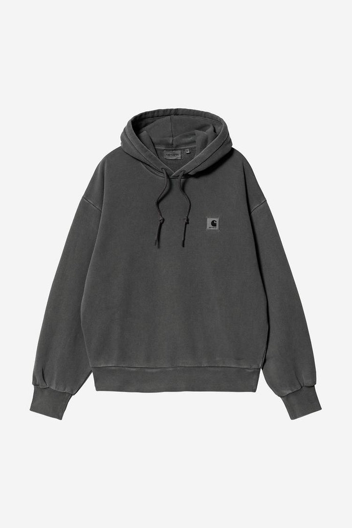 W' Hooded Nelson Sweat Black Garment Dyed
