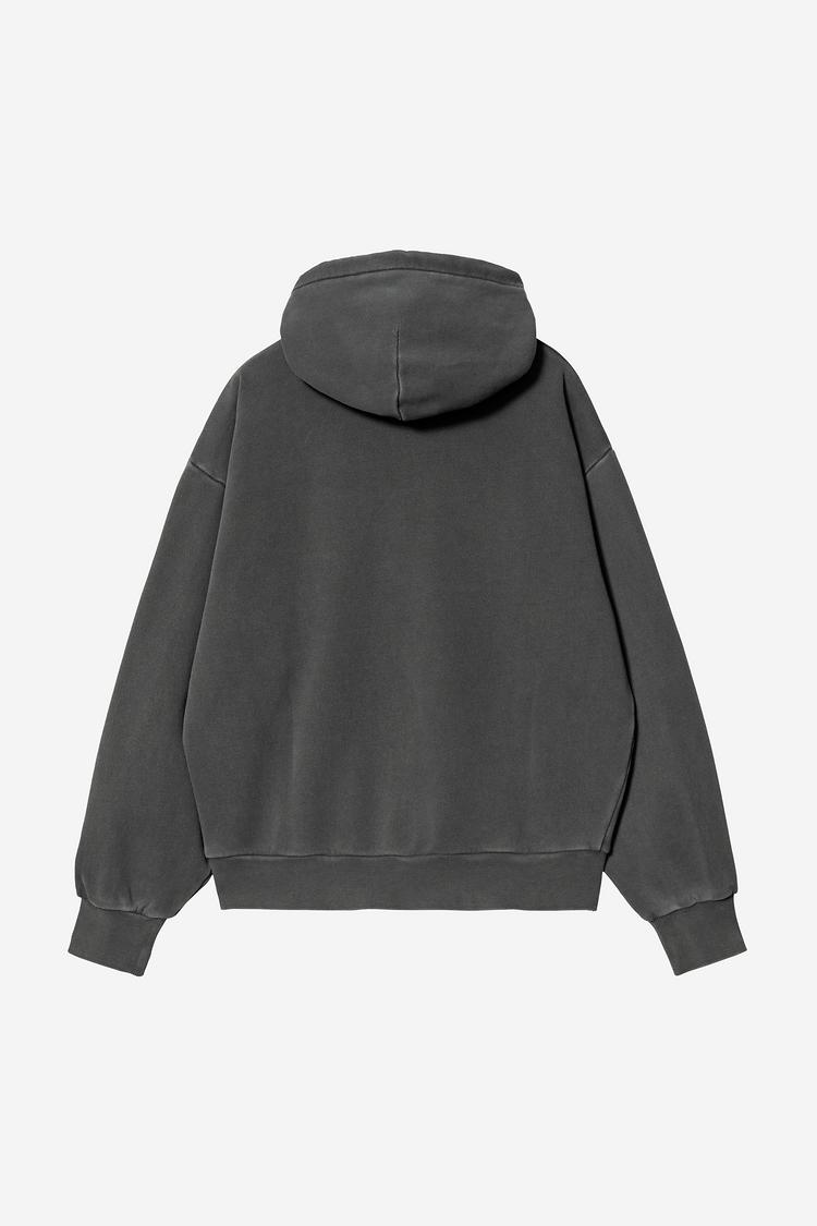 W' Hooded Nelson Sweat Black Garment Dyed