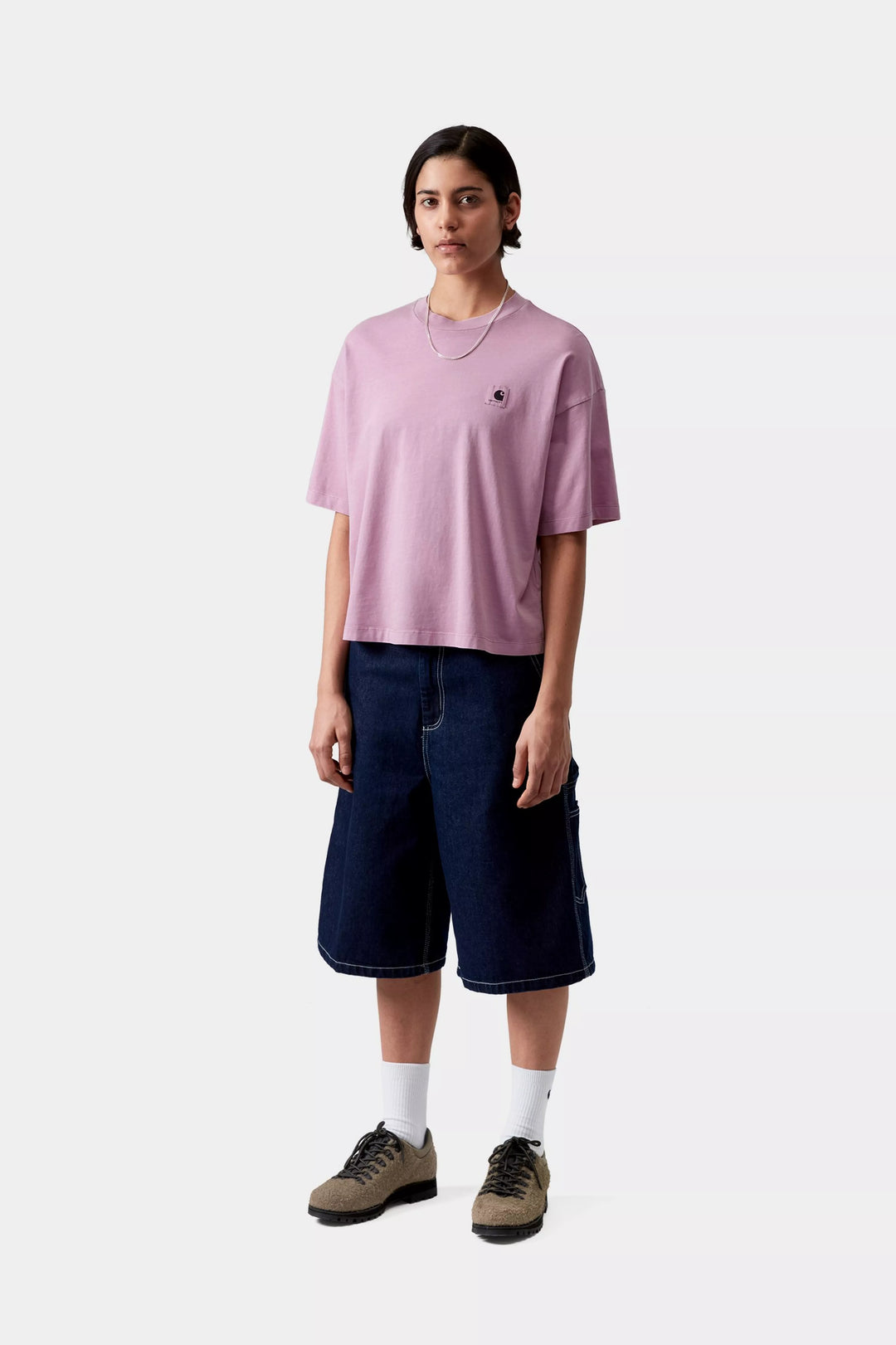 W' S/S Nelson T-shirt Gentle Purple, Garment Dyed - The Road 1380