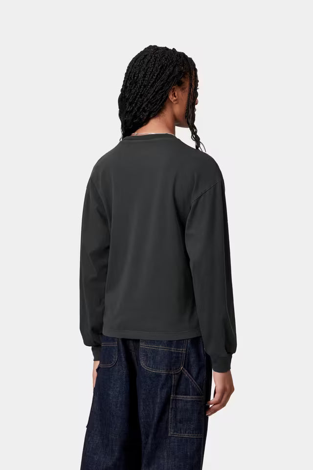 W' L/S Nelson T-shirt Black Garment Dyed