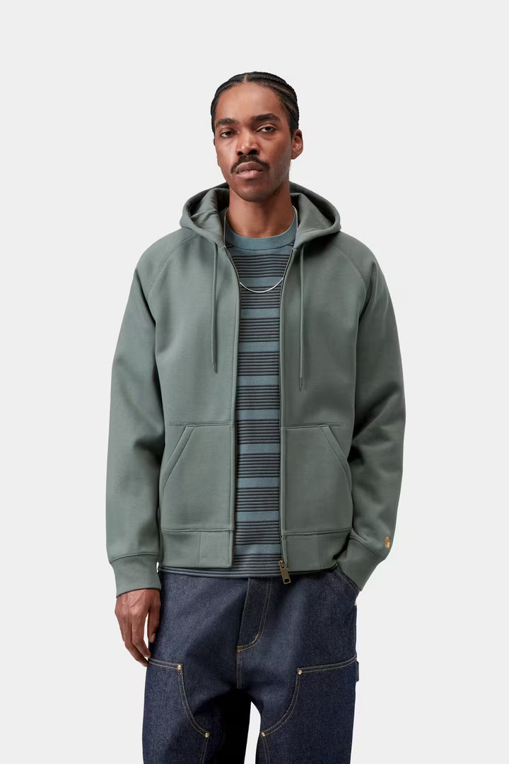 Hooded Chase Jacket Velvet Green / Gold