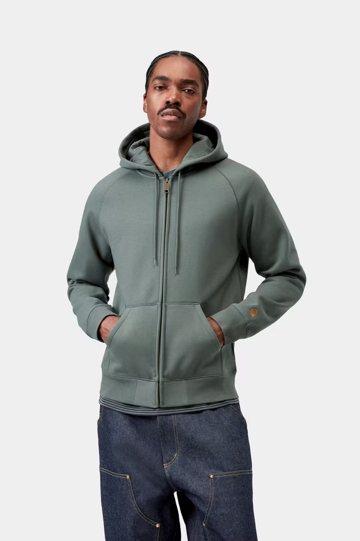 Hooded Chase Jacket Velvet Green / Gold