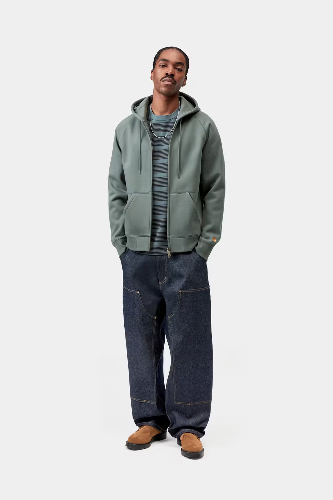 Hooded Chase Jacket Velvet Green / Gold