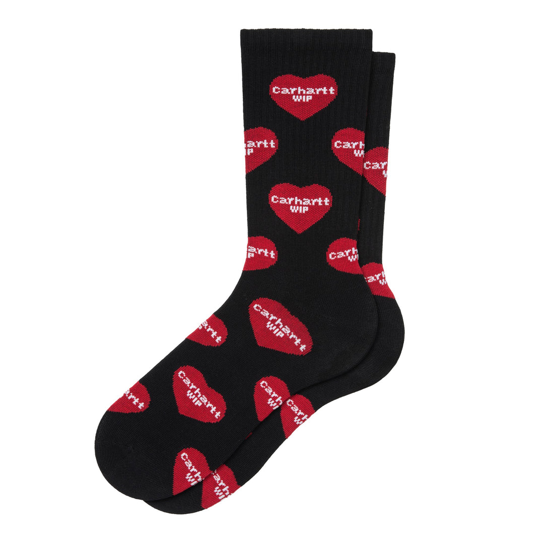 Heart Logo Socks Heart Logo Jacquard, Black