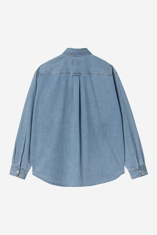 L/S Lucas Shirt Blue Bleached - The Road 1380