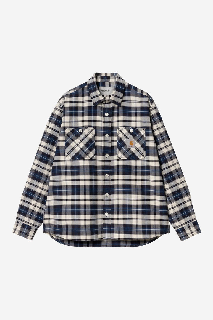 W' L/S Tarbell Shirt Tarbell Check, Dark Navy / White