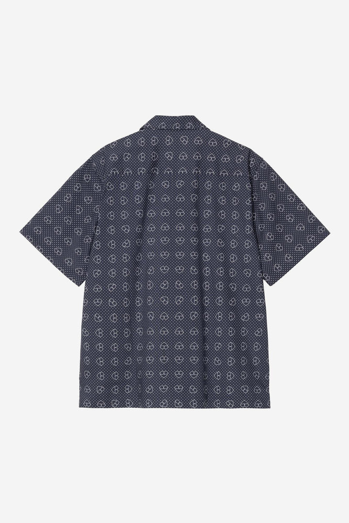 S/S Furoshiki Shirt Furoshiki Print, Blue