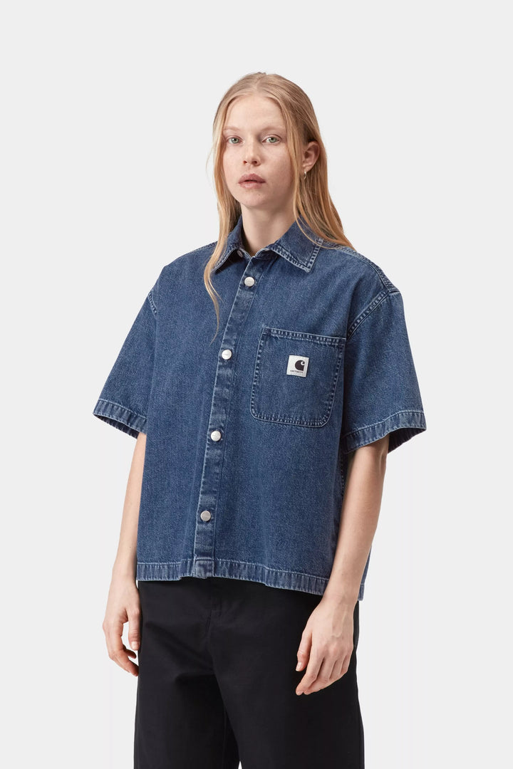 W' S/S Lovilia Shirt Blue Stone Washed - The Road 1380