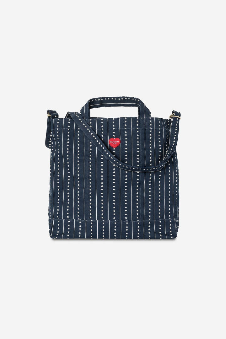 Drewe Tote, Big Heart C Pinstripe, Ink / Natural