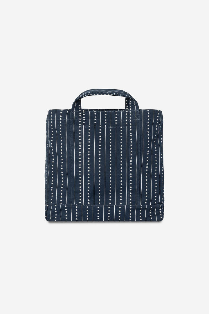 Drewe Tote, Big Heart C Pinstripe, Ink / Natural