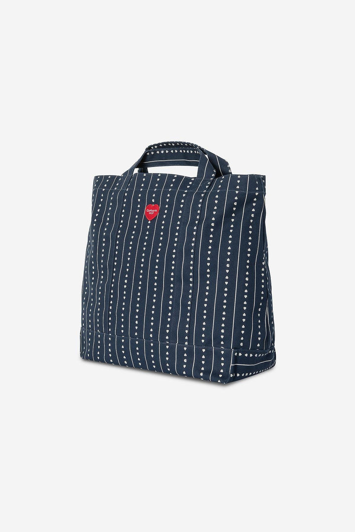 Drewe Tote, Big Heart C Pinstripe, Ink / Natural
