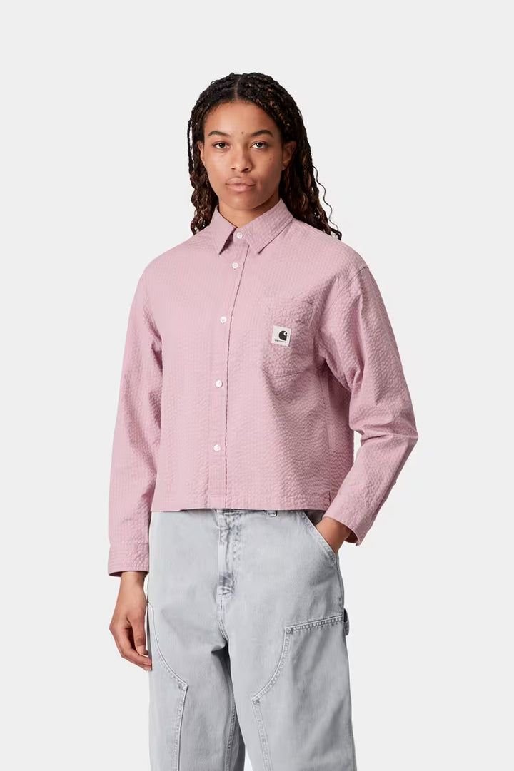 W' L/S Toland Shirt Toland Stripe, Pink Fog