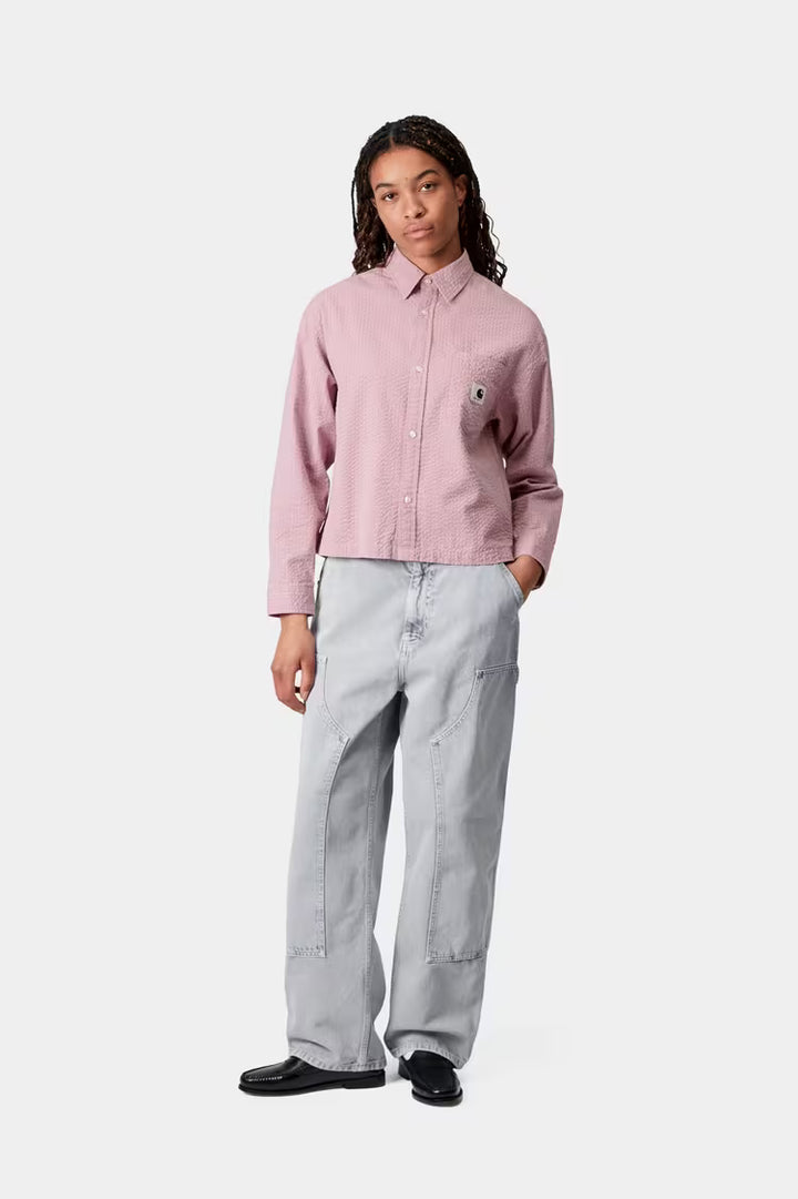W' L/S Toland Shirt Toland Stripe, Pink Fog