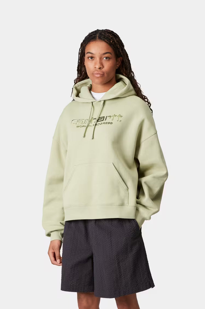 W' Hooded Solar Chrome Sweat Pale Olive