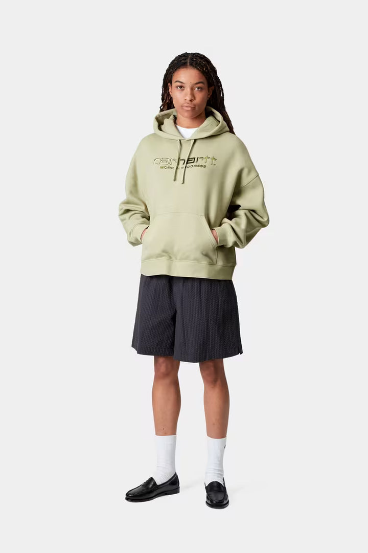 W' Hooded Solar Chrome Sweat Pale Olive