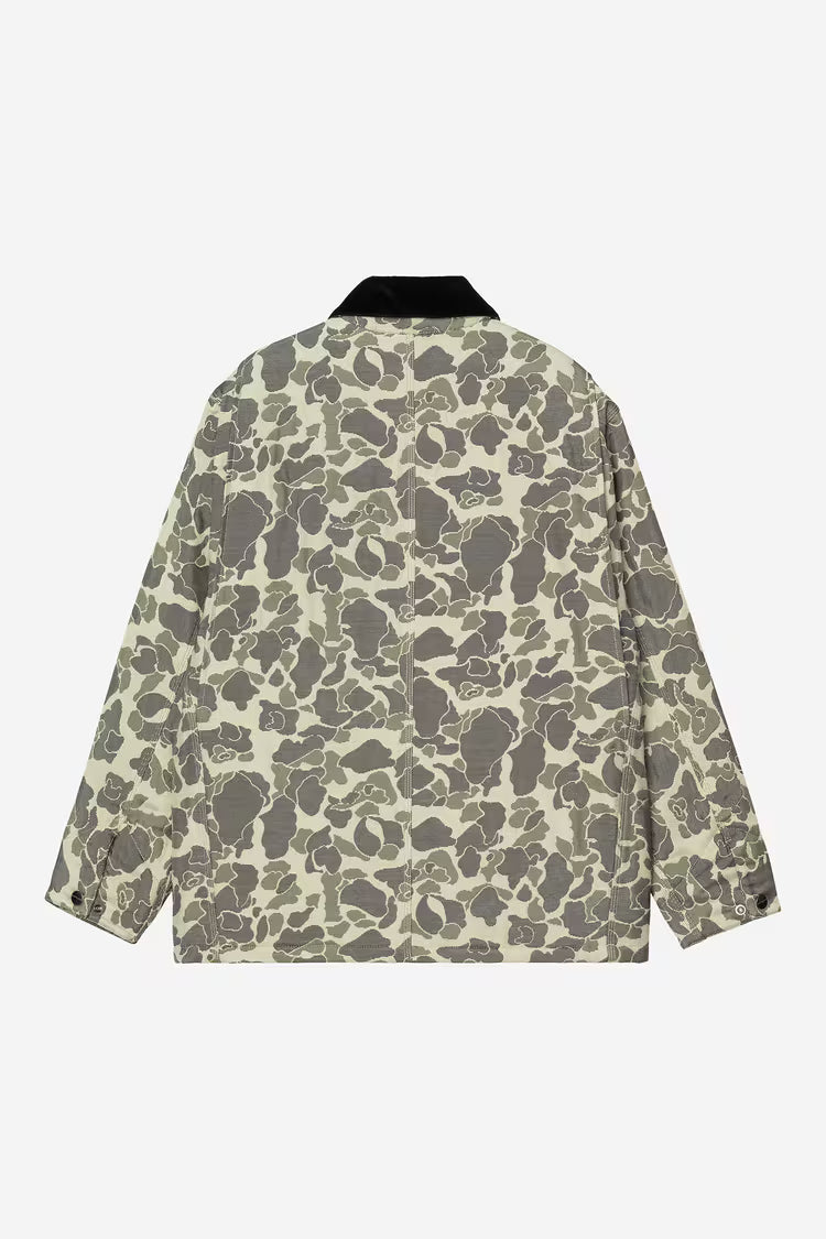 Tapestry Chore Coat Camo Duck Jacquard, Green / Tobacco