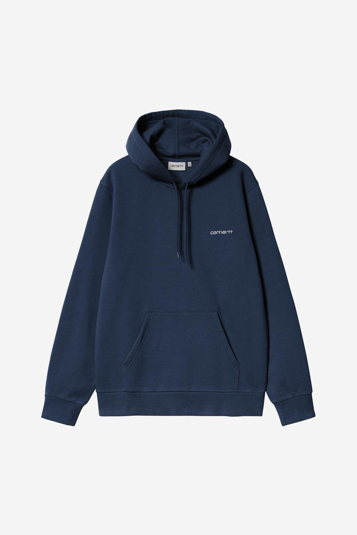 Hooded Script Embroidery Sweat Jupiter / White