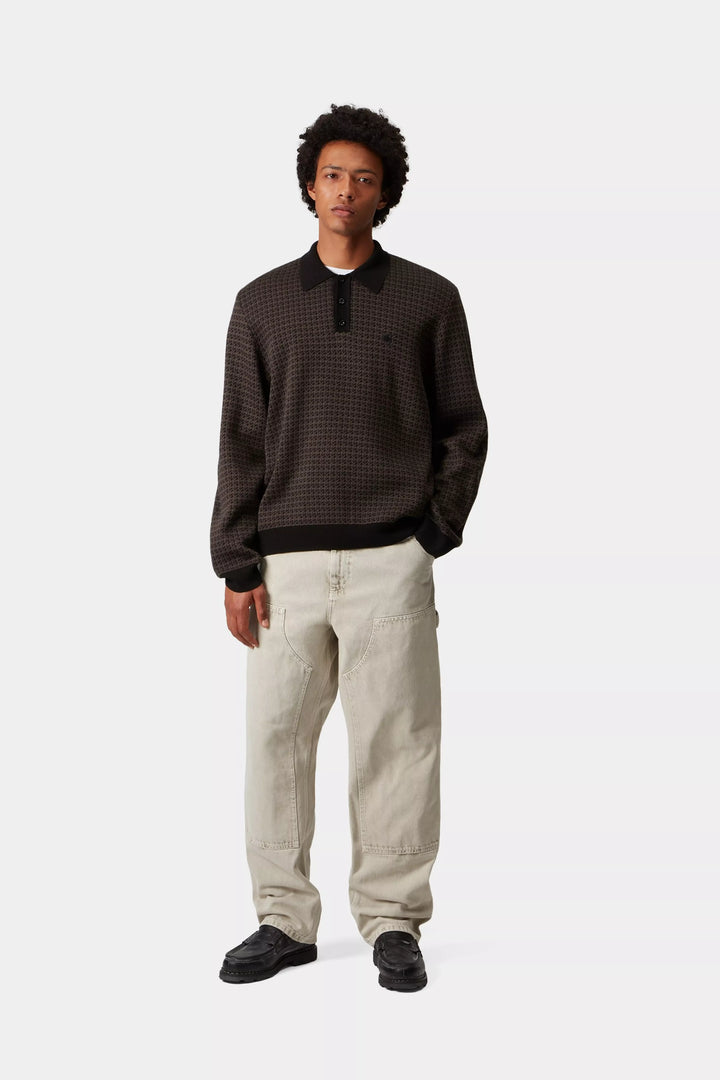 L/S Lowis Polo Lowis Houndstooth, Vitola Heather