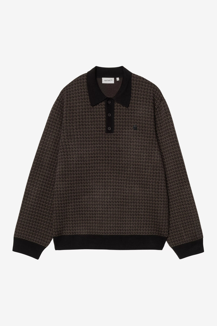 L/S Lowis Polo Lowis Houndstooth, Vitola Heather