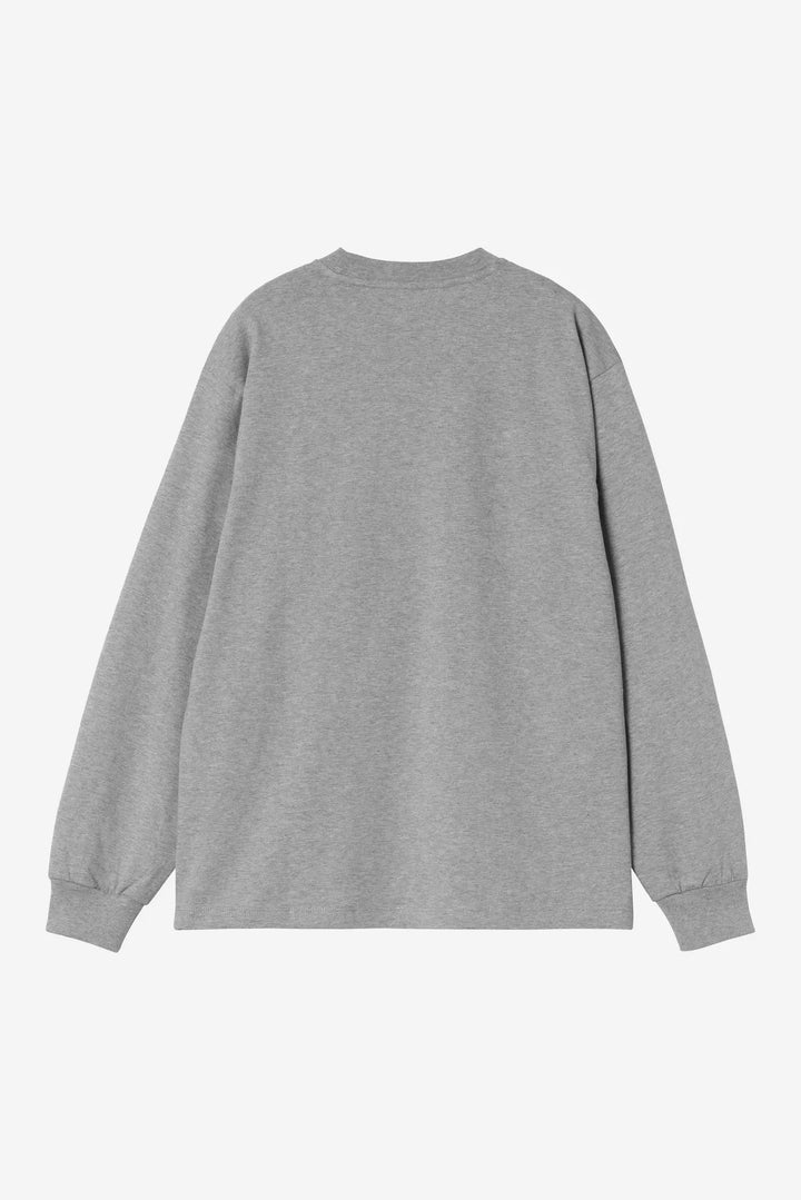 W' L/S Heart Patch T-shirt Grey Heather / Red