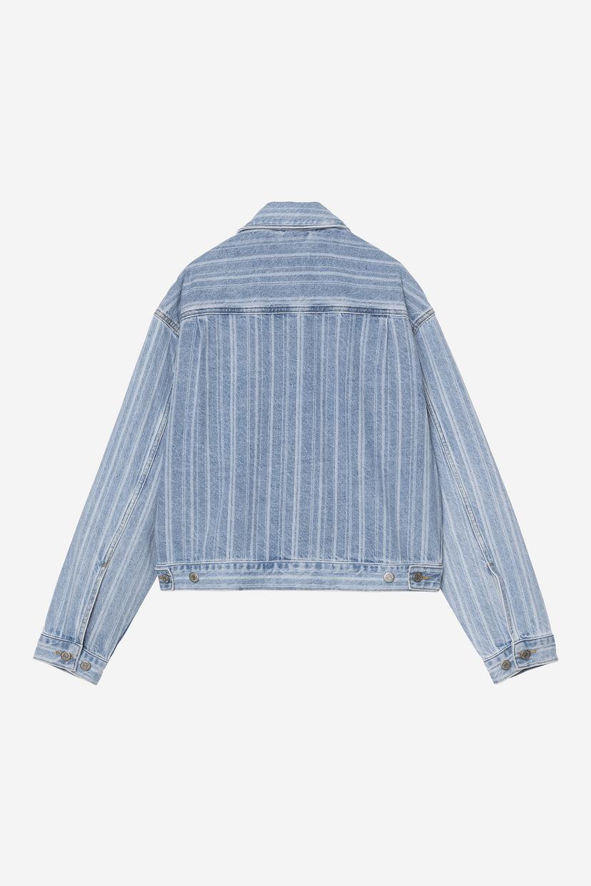 W' Rylan Jacket Rylan Stripe, Blue / Stone Bleached