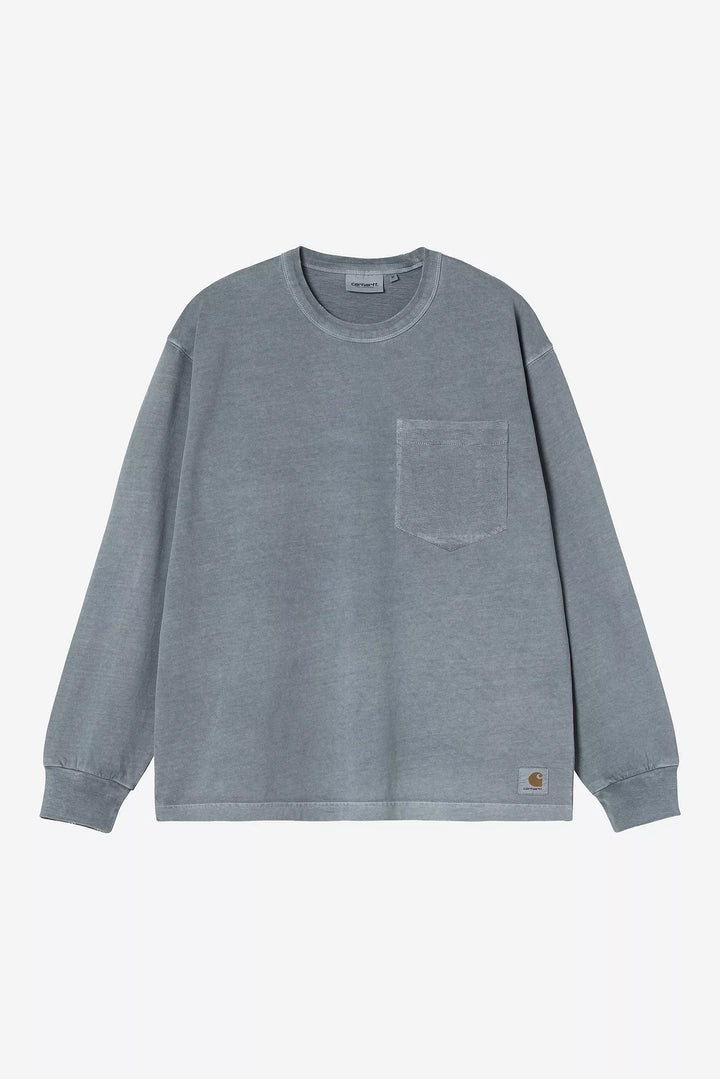 W' L/S Torion T-shirt Office Blue, Grind Wash