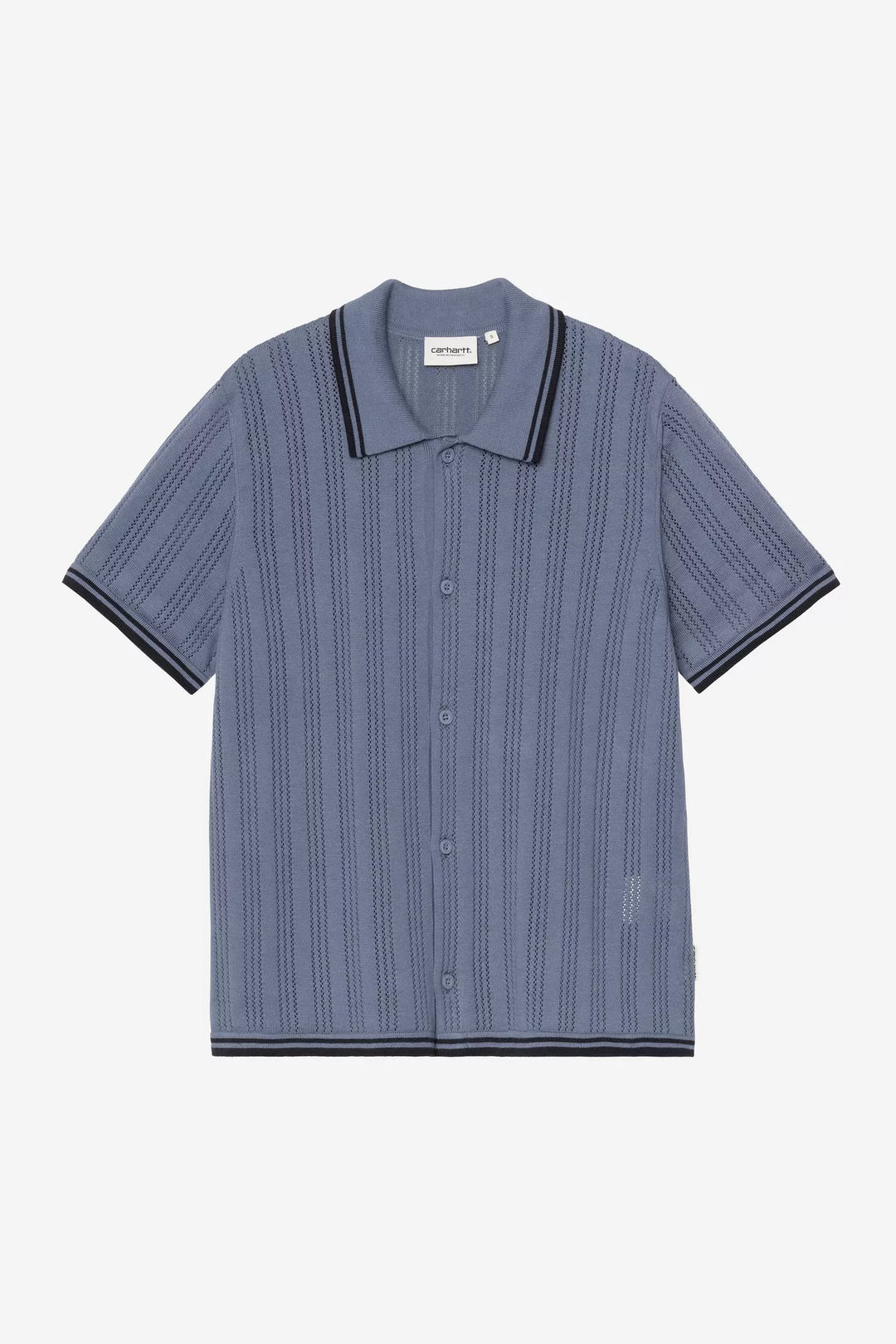 Wâe S/S Ramsey Knit Shirt Velvet Blue - The Road 1380