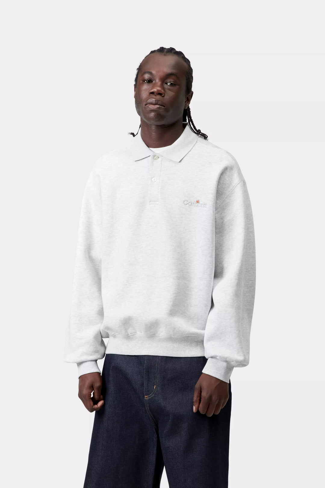 Wip Label Polo Sweat Ash Heather - The Road 1380