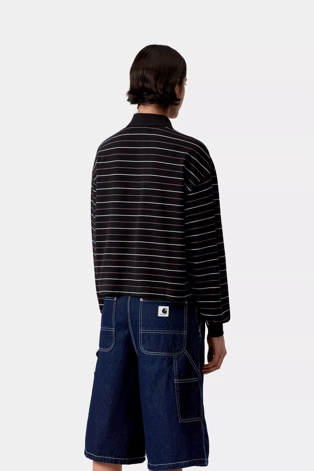 W' L/S Mabel Polo Mabel Stripe, Black - The Road 1380