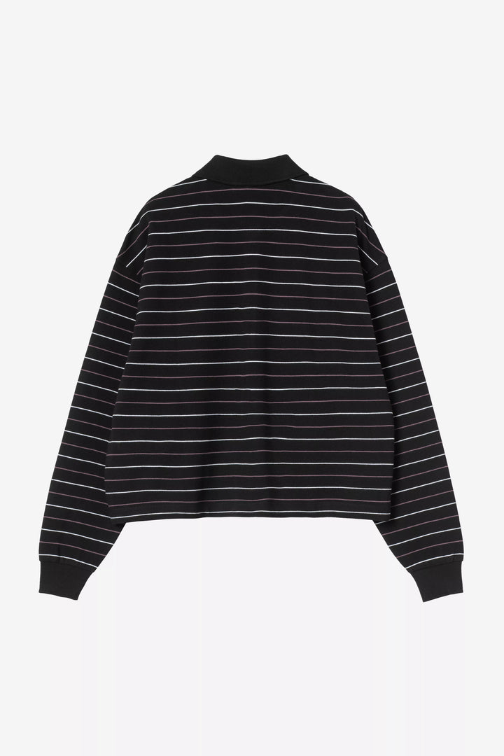 W' L/S Mabel Polo Mabel Stripe, Black - The Road 1380