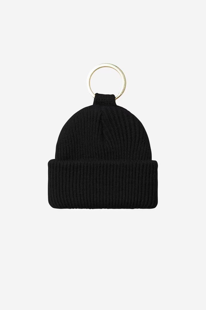 Mini Watch Hat Keychain Black