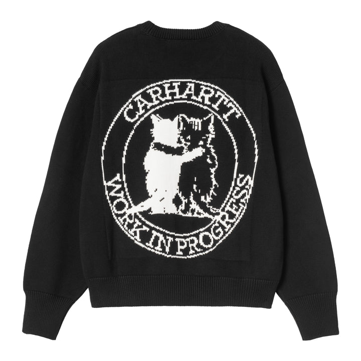 W' Hugging Cats Sweater Black / Wax