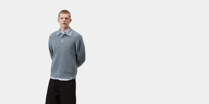 L/S Miles Polo Shady Blue