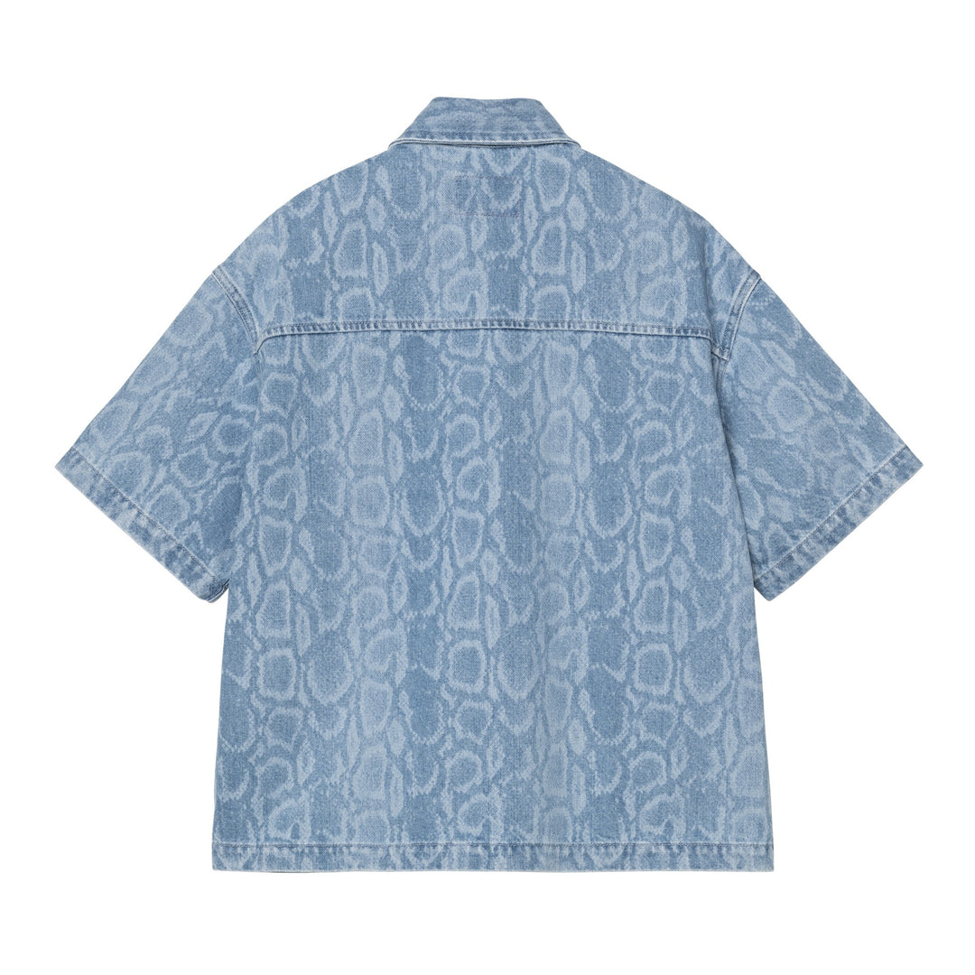 W' S/S Snake Lovilia Shirt Snake Camo, Blue / Bleached