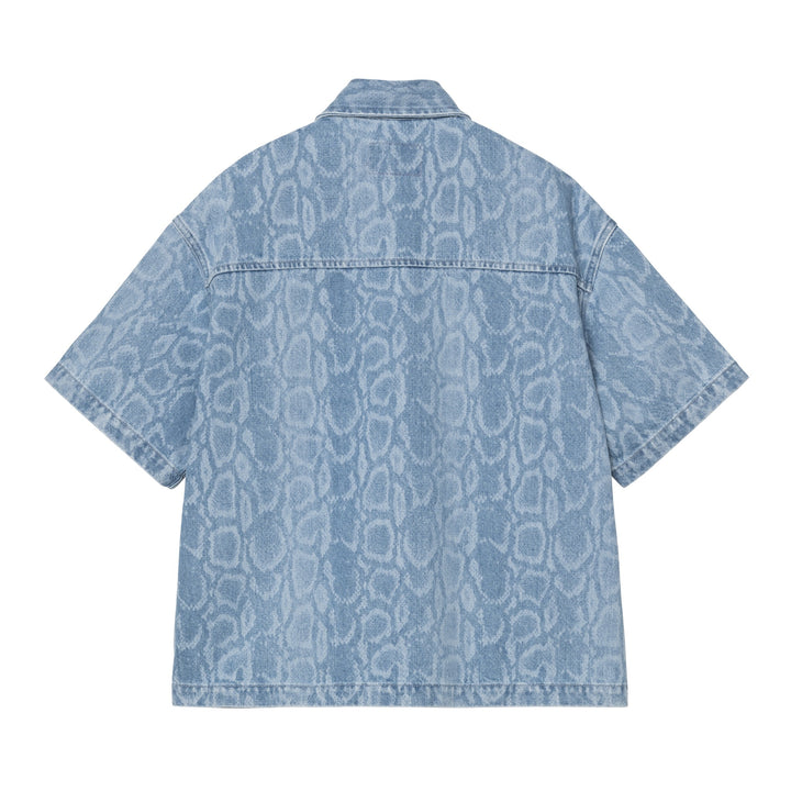 W' S/S Snake Lovilia Shirt Snake Camo, Blue / Bleached