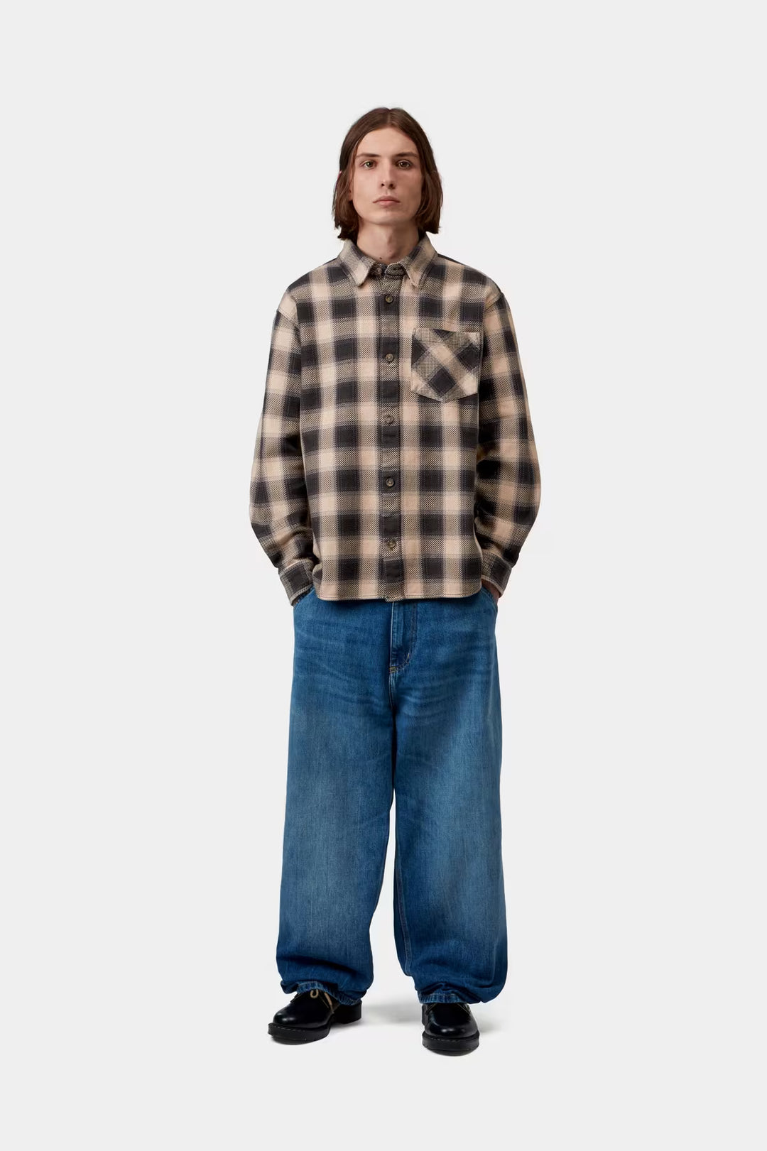 L/S Dayne Shirt Dayne Check, Dark Scarab - The Road 1380