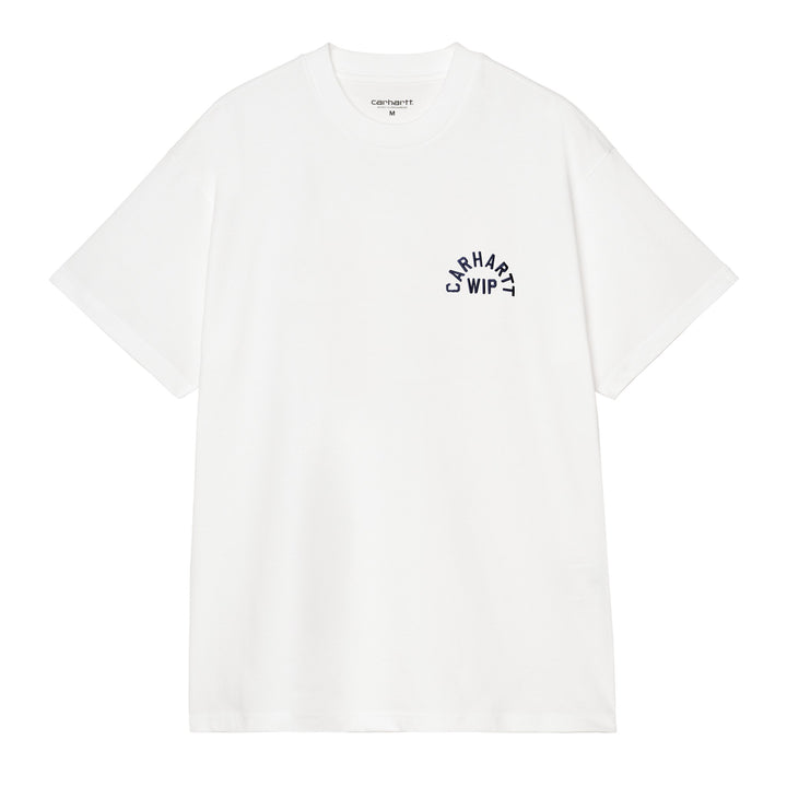S/S Arch Script T-shirt White / Dark Navy