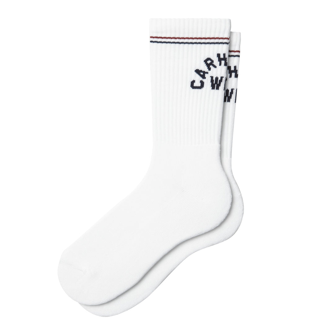 Arch Script Socks White / Dark Navy