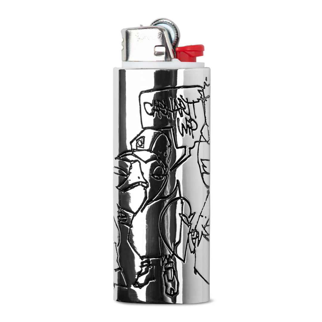 Blinkerfluid Bic Metal Lighter Case Silver