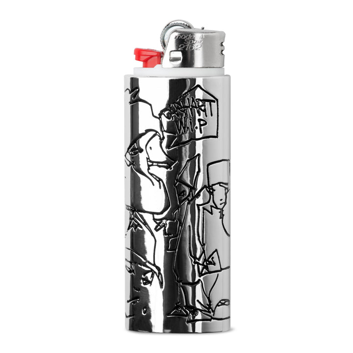 Blinkerfluid Bic Metal Lighter Case Silver