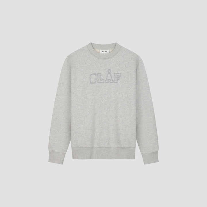 Stitched Varsity Crewneck Heather Grey