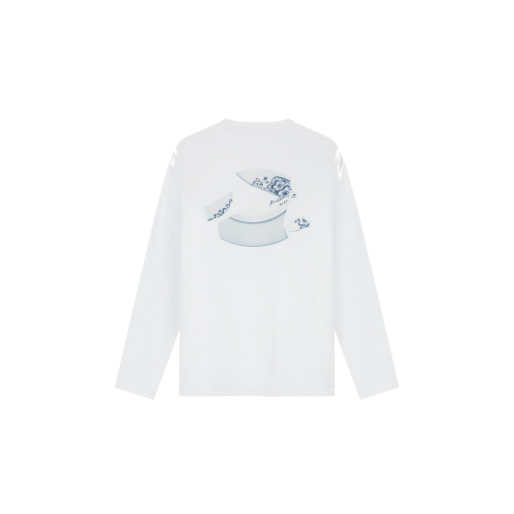 Broken Plate Ls Tee Opticalwhite