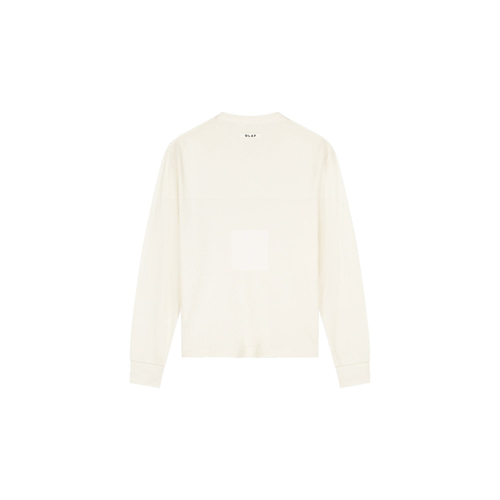 Waffle Henley Ls Tee Offwhite