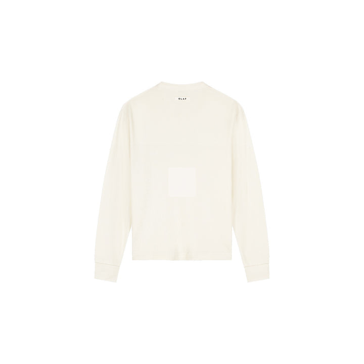 Waffle Henley Ls Tee Offwhite