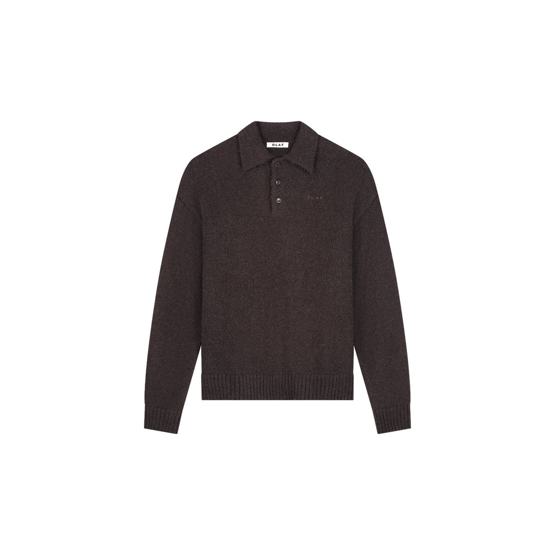 Oversized Knitted Polo Chocolateplum