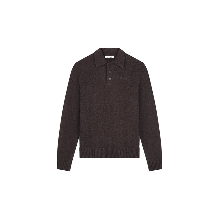 Oversized Knitted Polo Chocolateplum
