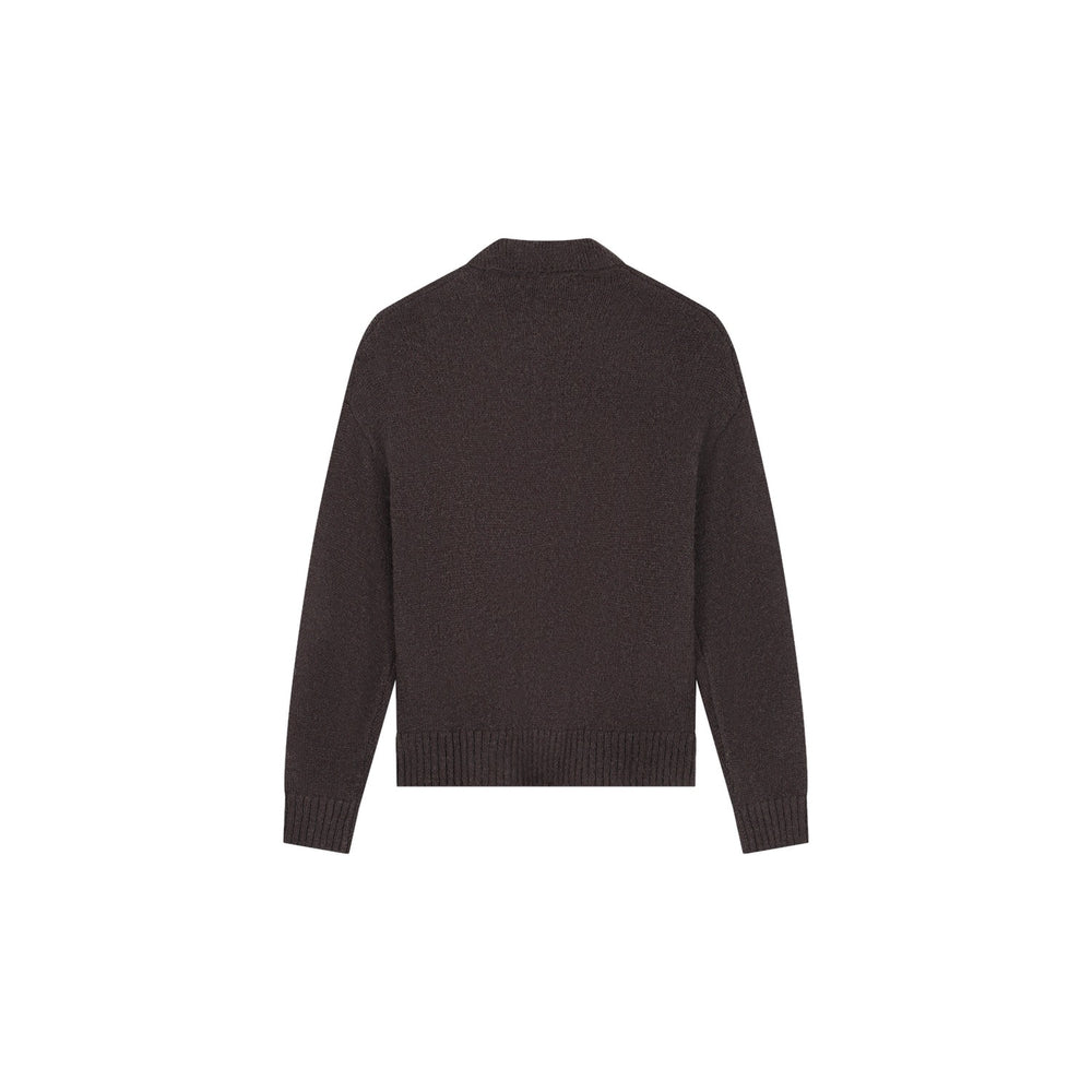 Oversized Knitted Polo Chocolateplum