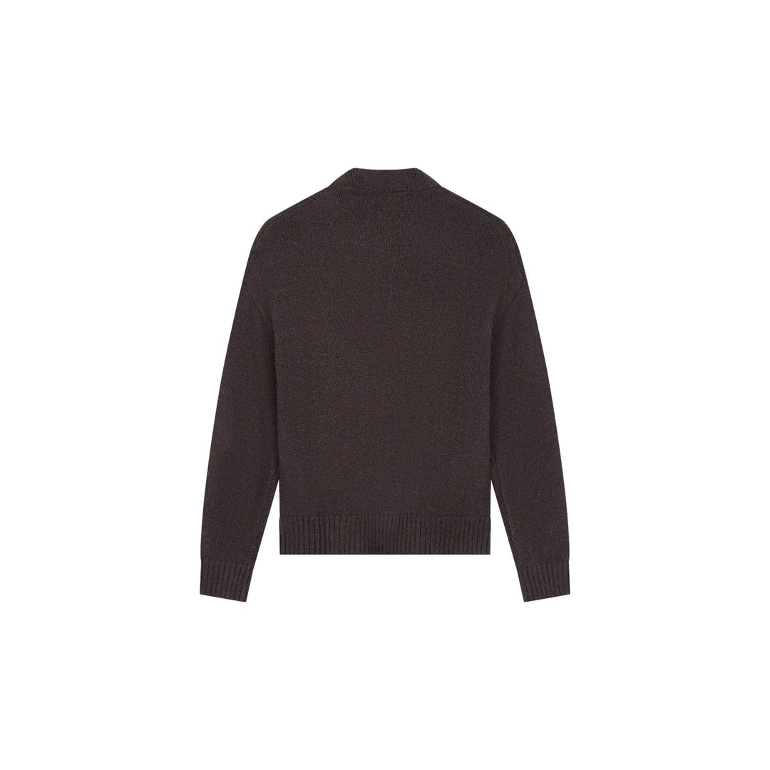Oversized Knitted Polo Chocolateplum